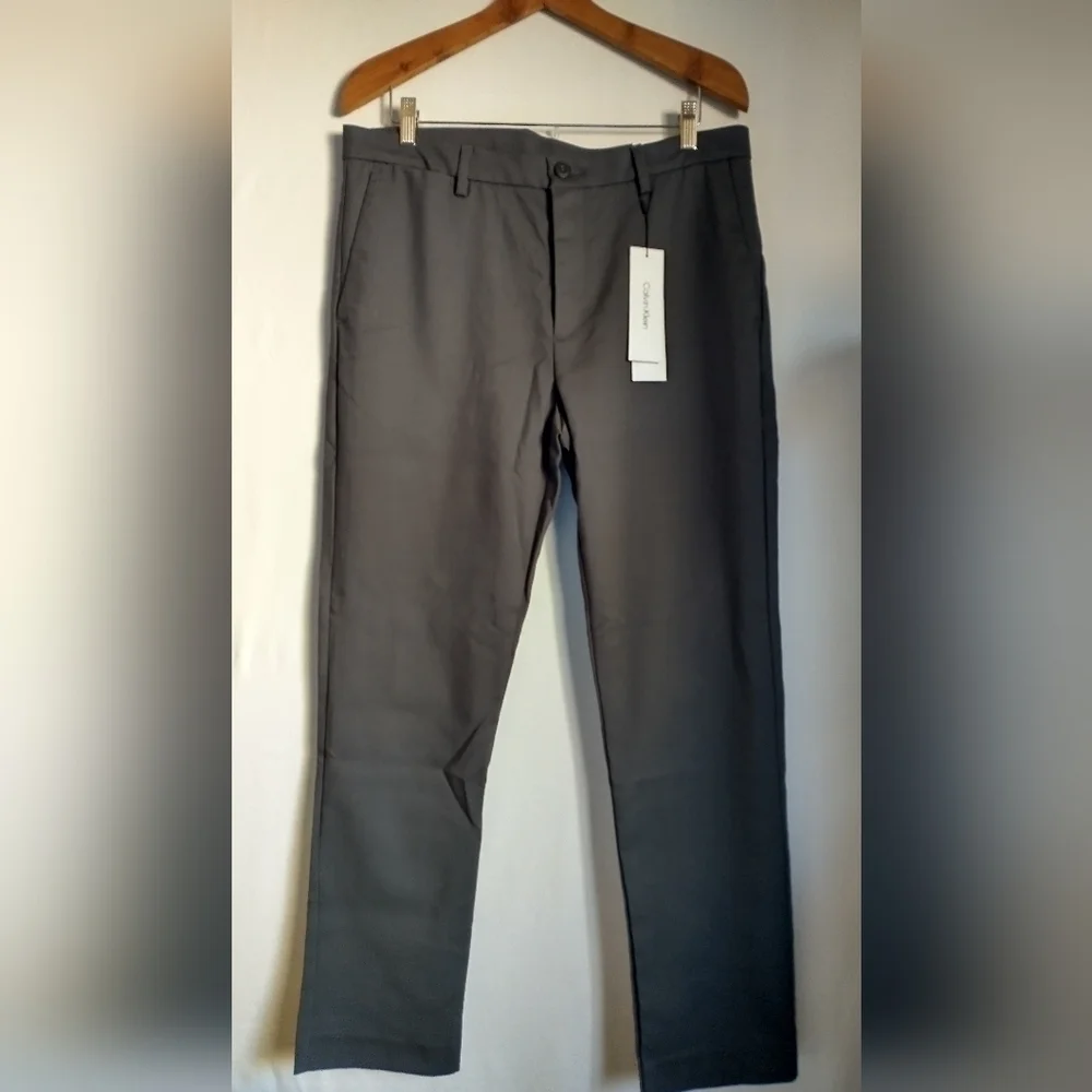 Calvin Klein Men's Modern Stretch Trouser Waist Size 34 Grey Pant